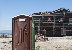 porta potty on a construction job site